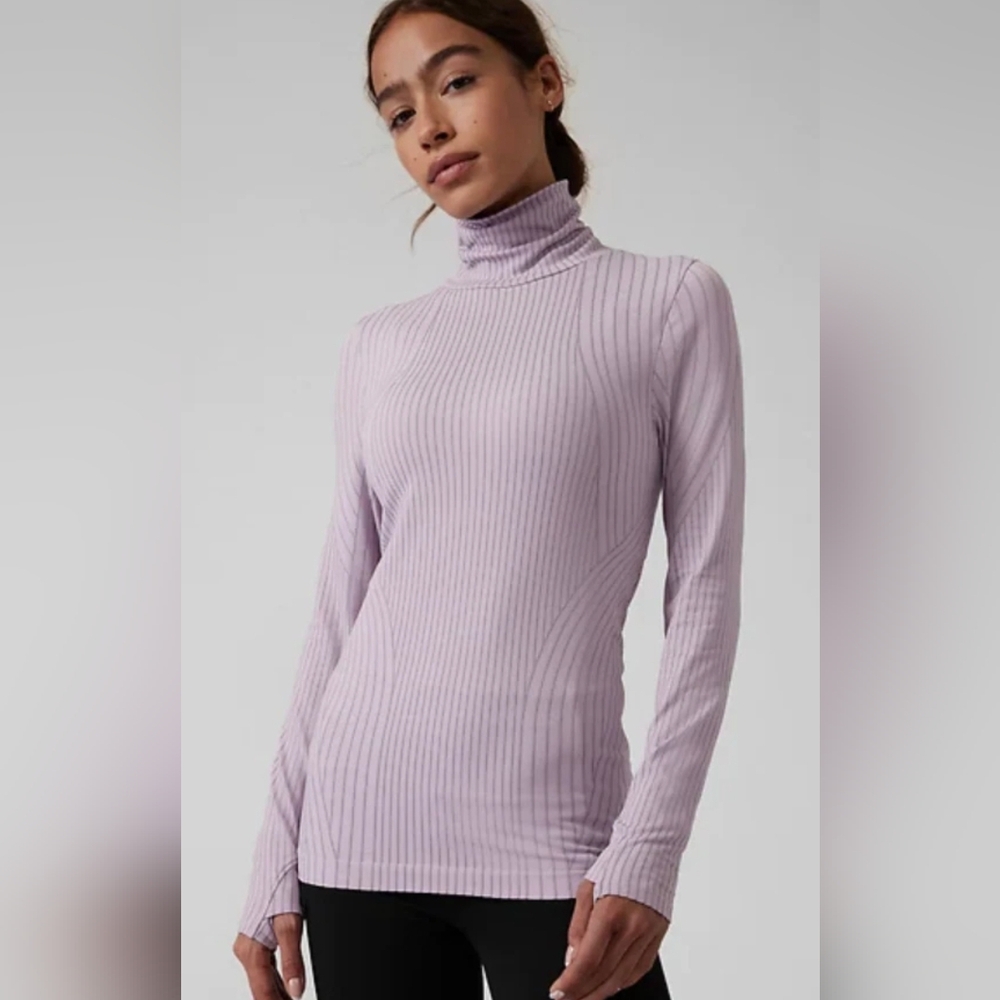Athleta Women's Flurry Endeavor Turtleneck Top Shasta Purple Gray